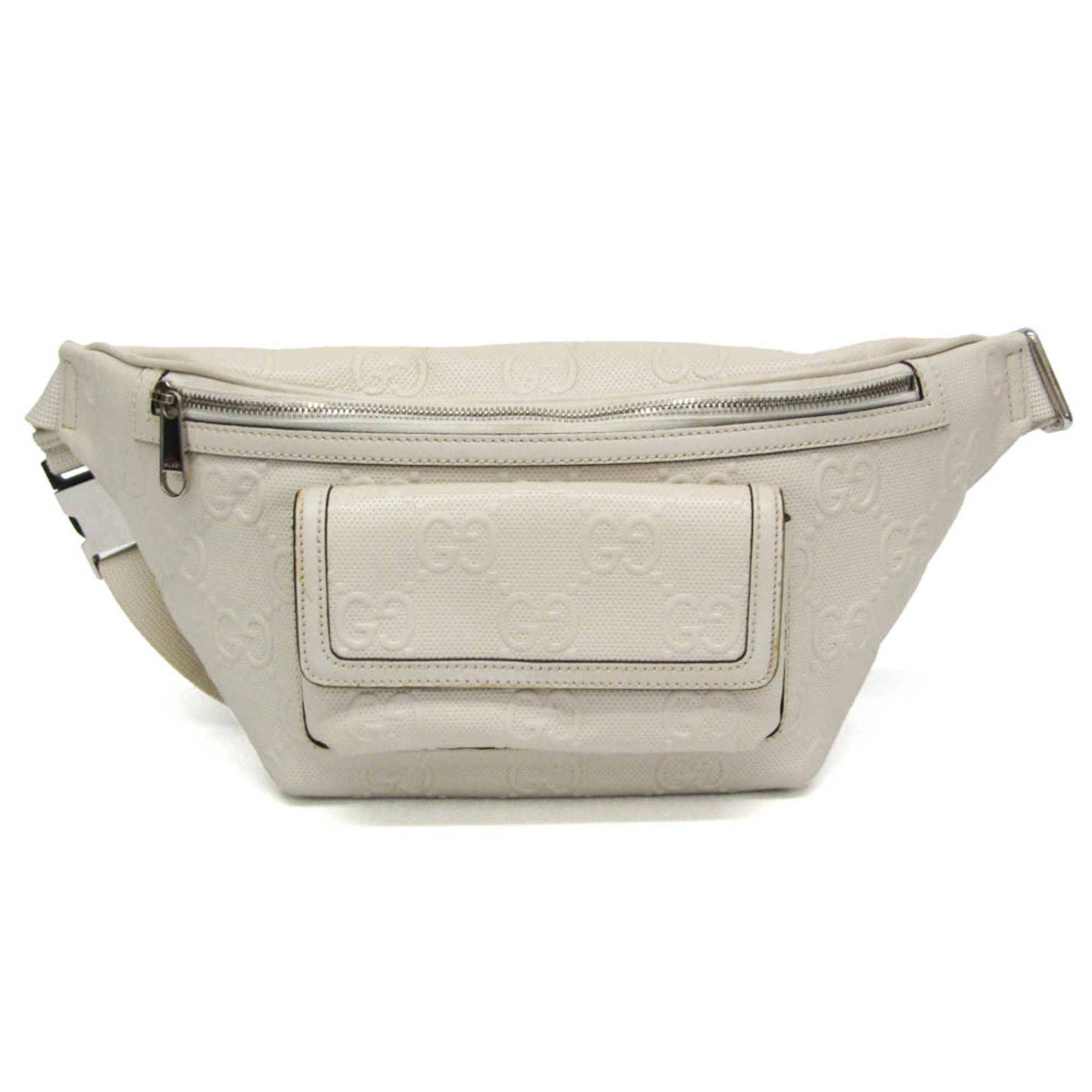 Gucci White Leather Fanny Pack